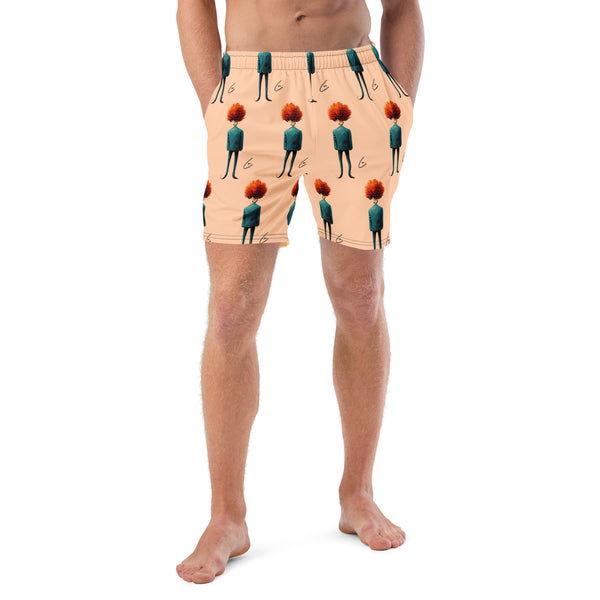 Red head swim trunks