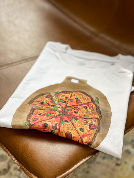 White Tshirt PIZZA